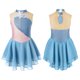 thumbnail image 3 of Traje de patinaje sobre hielo para niñas con brillantes diamantes de imitación, maillot de ballet, vestido de baile lírico con dobladillo irregular, vestido de tutú y leotardo, 3 of 5