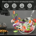 thumbnail image 3 of 10 Inch Tri-Ply Stainless Steel Wok Pan with Lid,Stir-Frying Pan,Induction Cooking Pan,Dishwasher and Oven Safe,Heavy Duty and Detachable Handle, 3 of 10