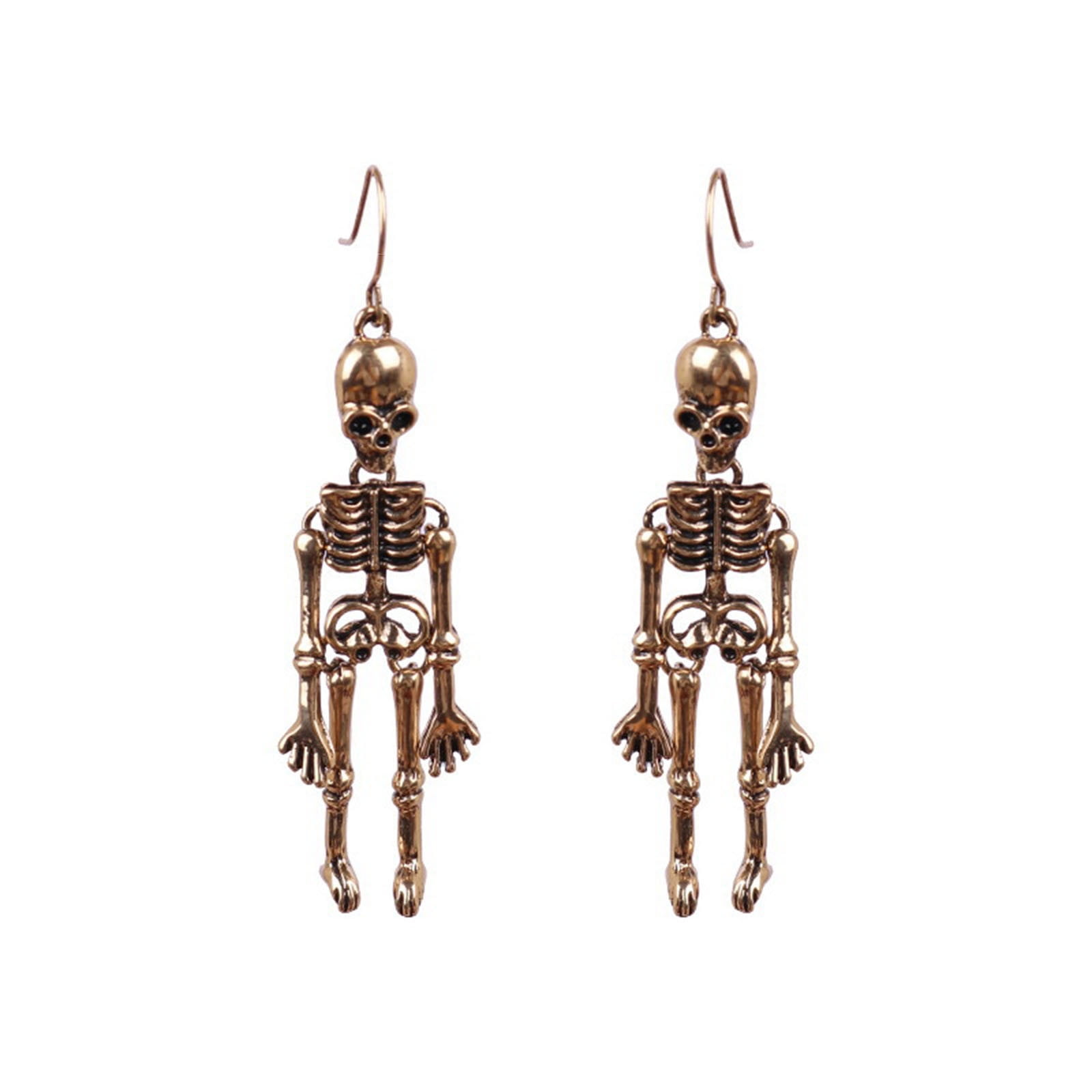 Vintage Skeleton Skull Dangle Drop Earings For Women Witch Goth Jewelry Accessories Aretes De Mujer Modernos -