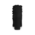 thumbnail image 4 of Unique Bargains Women's Ruffle Block High Heels Ankle Boots Black (Size 7.5), 4 of 8