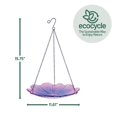 thumbnail image 2 of Comedero y baño para pájaros EcoCycle, vidrio de 11 pulgadas, 0.6 cuartos de galón, violeta, 2 of 7