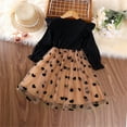 thumbnail image 4 of TAIAOJING Kids Toddler Baby Girl Clothes Long Sleeve Ribbed Mesh Tulle Tutu Heart Print Dress Causal Princess Dress For 6-7 Years, 4 of 8