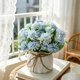 thumbnail image 4 of Artificial Flower With Small Ceramic Vase Fake Silk Variety Flower Balls Flowers Decoration Table Appropriate Home Party Office Wedding, 4 of 6