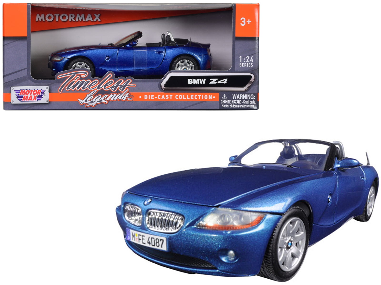 BMW Z4 Convertible Silver 1/18 Diecast Model Car by Motormax