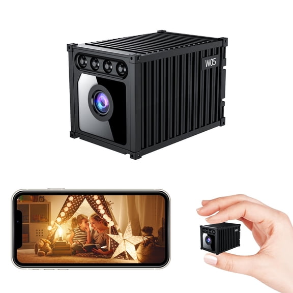 Mini Home Security Camera Wireless, Wide Angle, Night Vision, App Control, Cloud & SD Storage, Portable 1080P HD Small Camera for Indoor Outdoor, Black