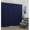 thumbnail image 2 of Nicole - Wall-to-Wall Pair - Premium Thermal Insulated Blackout Grommet Curtains - 18 Grommets Each - 2 Fabric Tiebacks - Ideal for Window Decor or Room Divider (2 Panels, 108" W x 120" L, Navy), 2 of 3