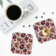 thumbnail image 5 of Pofeuu record lips Skull Print Leather Coasters Set of 6, Round Cups Mugs Mat Pad for Home Kitchen Heat Resistant Drink Coasters,Square, 5 of 7