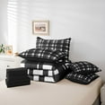 thumbnail image 6 of Homewish Vintage Grid Pattern 7-Piece Twin Bedding Sets,Geometric Checkered Plaid Bedding Comforter Set,White Black Sheet Sets For Girls Boys,Luxury Bedroom Decor Reversible, 6 of 8