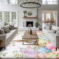 thumbnail image 4 of Easter Area Rugs Collection 6'x9', Spring Rabbit Colorful Eggs Budding Florals Leaf Non Slip Indoor Rectangle Throw Runner Rug Floor Mat Carpet for Living Room Dining Table Bedroom Nursery, 4 of 9