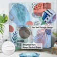 thumbnail image 5 of Blue Boho Leaf Shower Curtain 72 x72 Inch with Hooks Mid Century Minimalistic Modern Abstract Waterproof Polyester Fabric Shower Curtain for Bathroom Bathtubs, Heavy Weighted Washable, 5 of 6