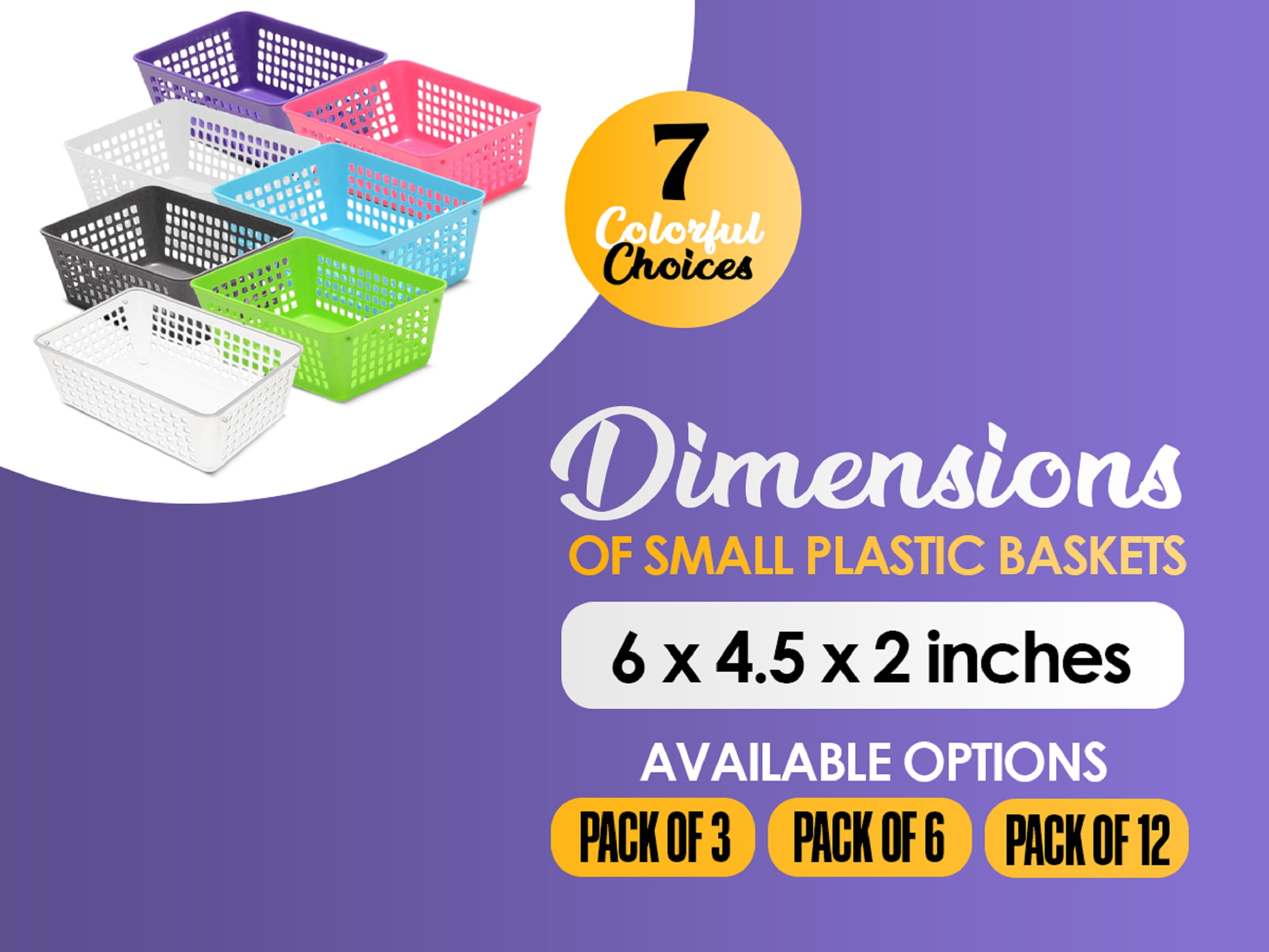 YBM Home Medium Plastic Storage Basket (6 Pack), Clear 9 L x 6 W x 2.25 H