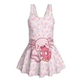 thumbnail image 4 of Uourmeti Cute Cartoon Axolotl Skirted One Piece Swimsuit for Girls - Quick Dry Stretch Swim Dress for Beach & Pool Vacations, 4 of 8