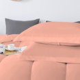 thumbnail image 4 of 1 Piece Luxurious Straight Line Pattern Comforter All Season 800 Threads Count King/Cal King Size - Ultra Soft 550 GSM 100% Egyptian Cotton (Solid Peach Colour ), 4 of 6