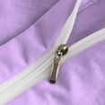thumbnail image 4 of D.N.G. BEDDINGS Luxurious 1 Piece Double Ruffle Duvet Cover With Zipper Closure, 100% Egyptian Cotton, 800 Thread Cotton King/Cal King Size Lillac Solid, 4 of 6