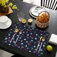 thumbnail image 3 of Pioneer Flower Floral Print Pattern Summer Placemats Table Placemats Set Of 6-Linen Kitchen Washable Placemats Table Mats 12x18 Inch Non-Slip Heat Resistant, 3 of 5