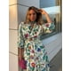 thumbnail image 4 of Vestido largo holgado con estampado para mujer, traje informal de manga larga con cuello en V, plisado, elegante, primavera y verano, 2024, 4 of 5
