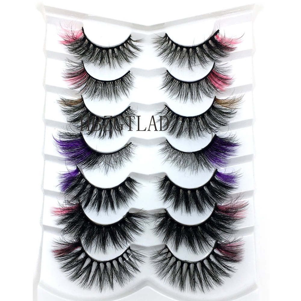 HBZGTLAD 7 Pairs Differen Style False Eyelashes Color Lashes cs08