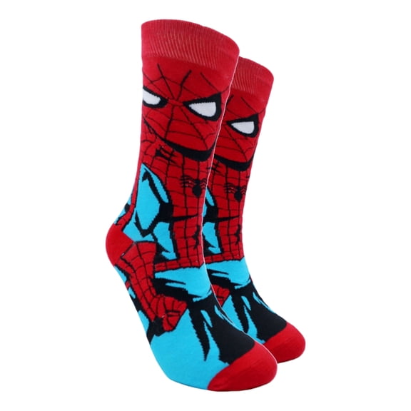 Unisex Crew Socks, Character Style Pattern Graphic Cotton Blend Soft Elastic Cushion Athletic Mid Calf Knit Red Blue Vermilion One Size