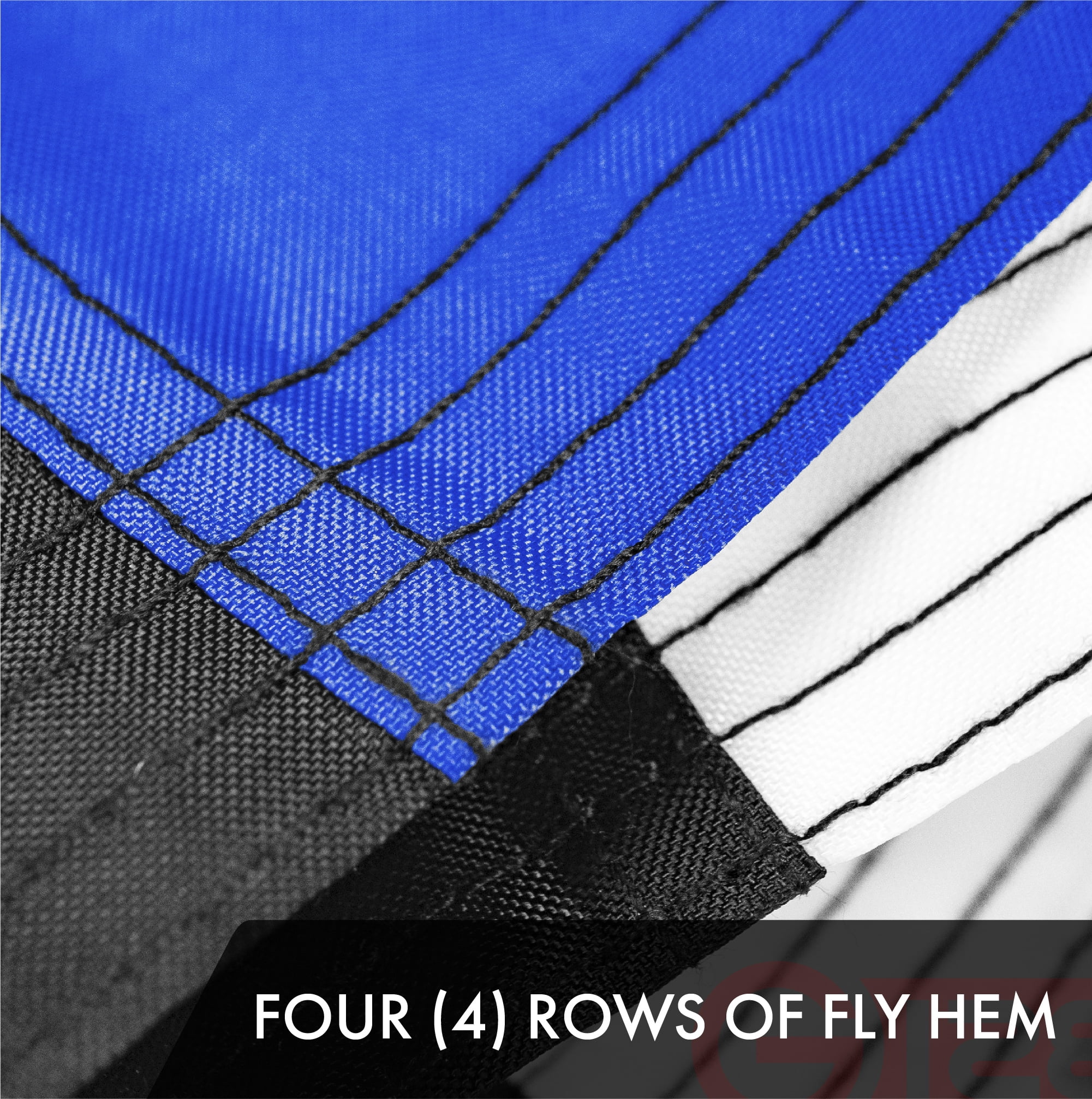 G128 Combo Pack: USA American Flag 3x5 Ft Embroidered Stars & Thin Blue Line Flag 3x5 Ft Embroidered