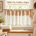 thumbnail image 5 of Plaid Lace Cafe Curtain, Polyester Cafe Curtain with Rod Pocket, Small Window Treatment for Privacy and Soft, for Farmhouse Kitchen, Laundry Area and Small, Beige, 9.84 x 8.66 x 1.18 in, 1 Piece, 5 of 10