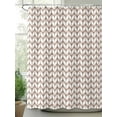 thumbnail image 2 of Shower Curtain, Striped Abstract Chevron Pattern Brown Line Washable Shower Curtain with Hooks Bath Decor Fabric Shower Curtains for Bathroom, Hotel, Stalls, Bathtubs, 72x72 Inch, 2 of 6