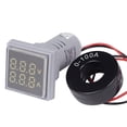 thumbnail image 1 of Mini Square L-E-D Digital Voltmeter Ammeter Signal Light Voltage Current Meter Indicator AC 60-500V 0-100A, 1 of 8