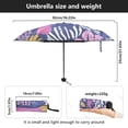 thumbnail image 3 of Purple Pink Cactus Design Umbrellas for Sun Auto Open Close UV50+ Waterproof 5-Fold Compact Fiberglass Frame, 3 of 6