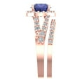 thumbnail image 3 of 2.32 ct Brilliant Round Cut Tanzanite 14K Rose Gold Halo Solitaire with Accents Engagement Bridal Wedding Ring Band Set size 4.25, 3 of 7