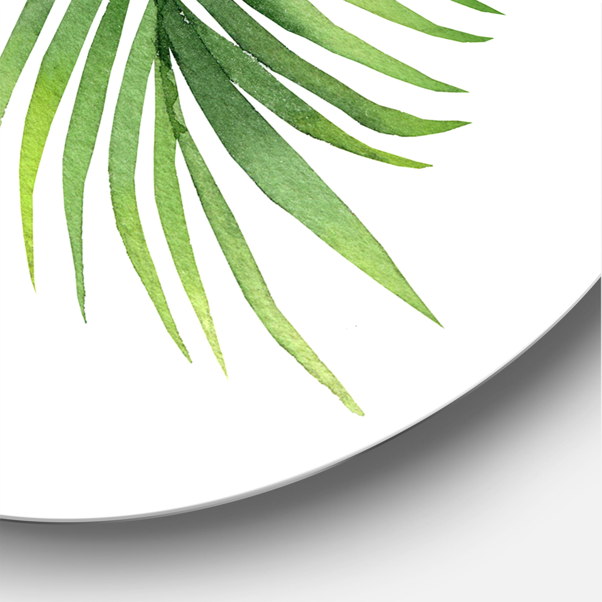 Designart 'Tropical Palm Branches' Tropical Circle Metal Wall Art 29x29 - Disc of 29