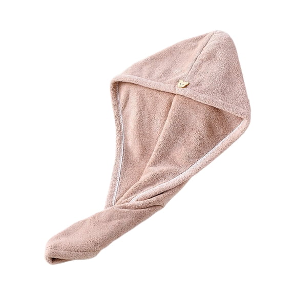 HOARBOEG 4Pcs Microfiber Hair Drying Towel with Button - Quick Absorbent Hair Wrap Turban, Super Soft Fast Dry Hair Cap for Women, Travel & Home