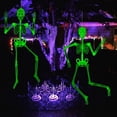 thumbnail image 4 of Skeleton Halloween Decoration Decor Posable - Luminous Noctilucent Life Size Plastic Skeleton, Outdoor Crazy Scary Hanging Props, 4 of 9