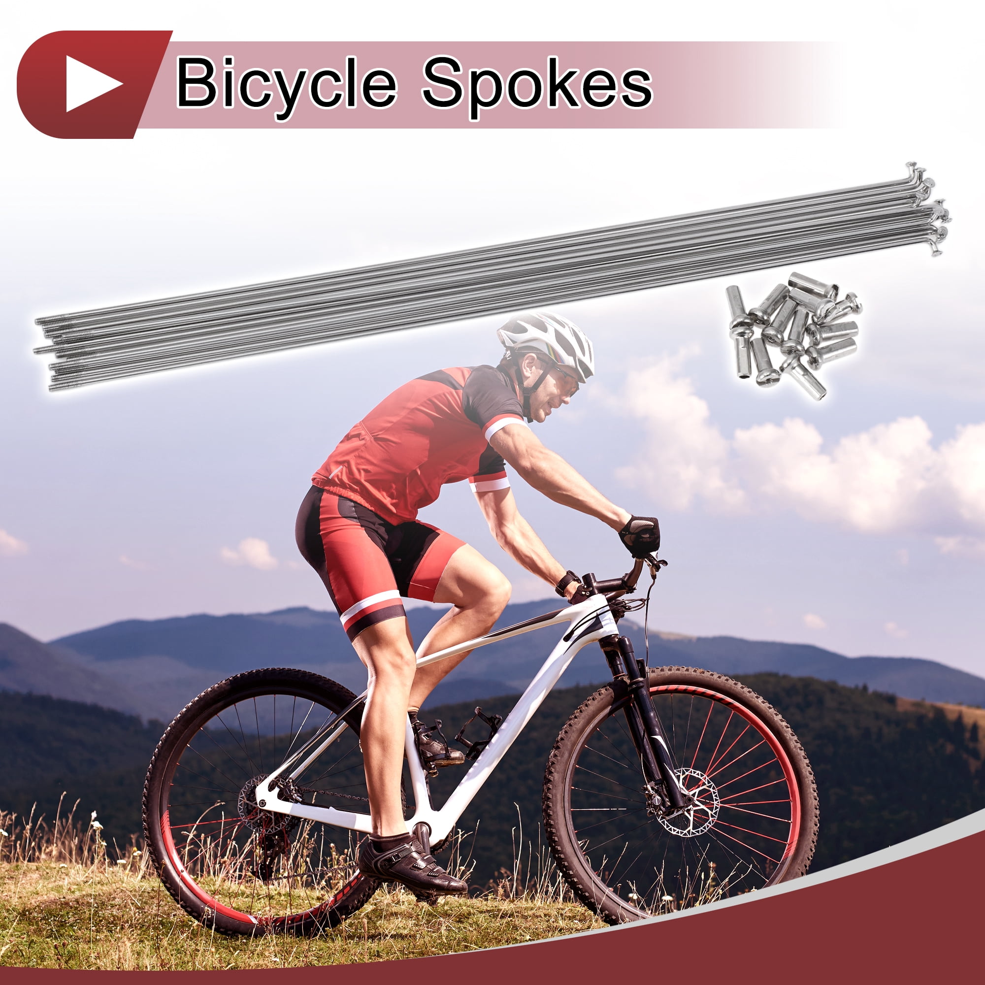 Unique Bargains 12 Set 14G Bicycle Spokes 14G Bike Wheel Spoke 304 Stainless Steel 295mm