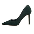thumbnail image 4 of AUDeals Women Suede Pointed Closed Toe Stiletto Pumps, Fashion High Heel Dress Shoes, Comfort Footwear for Wedding, Party & Office Daily Wear (Green, 10), 4 of 5