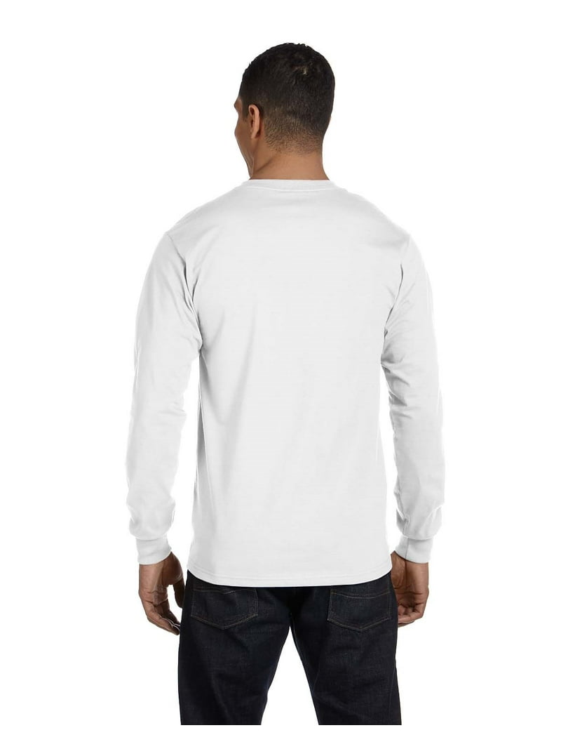 Gildan Men's Long Sleeve Rib Knit Cuffs T-Shirt. 8400