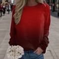 thumbnail image 2 of Tthxqing Women Gradient Printed Sweatshirts Trendy Graphic Crew Neck Pullovers Causal Fall Drop Shoulder Long Sleeve Tops Tshirts L, 2 of 5