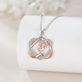 thumbnail image 2 of THOYAS Sterling Silver Women's Heart Necklace Mother MOM Moissanite Pendant Necklace 18k Rose Plated Pendant Necklace for Grandma Vintage Jewelry Birthday Thanksgiving Christmas Gift, 2 of 6