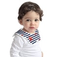 thumbnail image 2 of Hirioo Starfish Navy Blue Stripe for Baby Cotton Petal Bib Drool Bibs for Baby Boy Unisex, 2 of 9