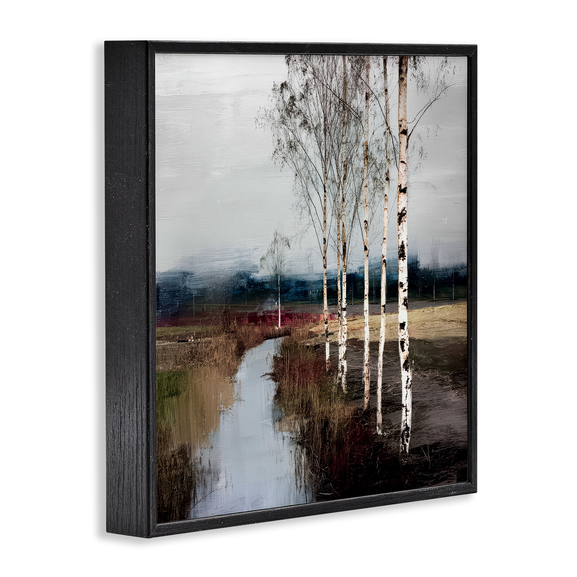 Stupell Industries Birch Creek River Black Framed Giclee Art, design by Kim Curinga