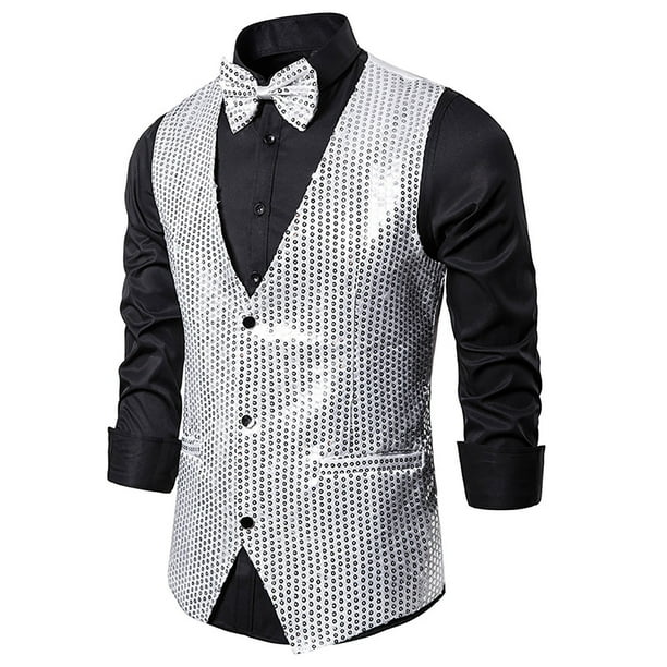Chaquetas de Prendas de Vestir Casuales Para Hombres Otoño E Invierno Chaqueta de Chaleco Informal de Lentejuelas Con Personalidad de Moda Odeerbi ODB-4