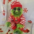 thumbnail image 3 of Christmas Green Grinnc Latex Doll, Green Furry Gift, Plush Ornament, Christmas Gift, 3 of 5