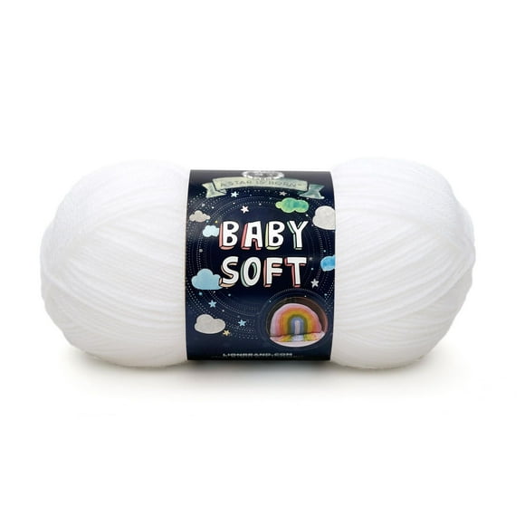 Lion Brand Yarn Baby Soft White 920-100 Light Acrylic Baby Yarn