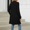 thumbnail image 3 of VISALY Long Sleeve Cardigan Chunky Knit Cardigan Long Cardigans for Women Lightweight Fall Sweaters V Neck Knit Sweater Front Button Up Cardigan Open Front Cardigan Cardigan with Pockets Black S, 3 of 3
