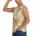 thumbnail image 3 of Goofa Groovy Hippie Flower Mushrooms Printed Men's Sleeveless T-Shirt - Athletic Gym Workout Tank Top for Men - Moisture-Wicking, UPF 30+ Quick-Dry Muscle Tee-, 3 of 8