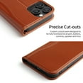 thumbnail image 2 of ShellTech for iPhone 14 Pro Leather Wallet Case,Luxury Genuine Vintage Leather [Slim and Durable] with Card Slot & Kickstand [Magnetic Closure] Flip Folio Case,Brown, 2 of 9
