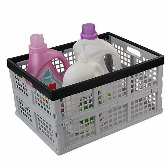 Jekiyo 34-Liter Folding Crates Storage, Collapsible Container Plastic, Set of 1