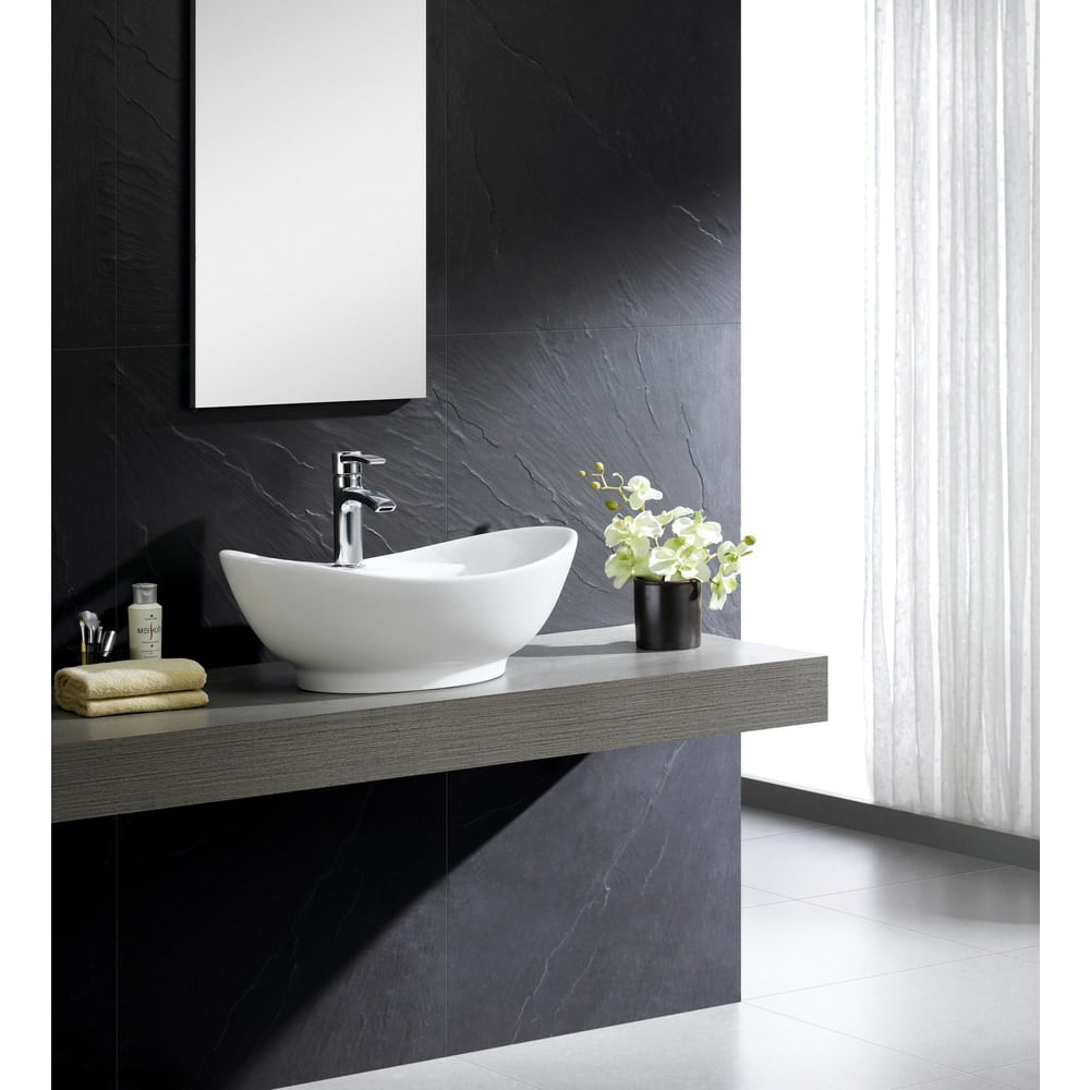 Modern Ceramic Oval Vessel Bathroom Sink