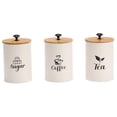 thumbnail image 2 of Lipstore 3 Pieces Coffee Sugar Tea Storage Jars Multifunction Sturdy with Bamboo Lids Beige, 2 of 8