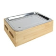 thumbnail image 4 of Mini Barbecue Grill Table Bambou Bougie Chauffage Barbecue Grill Poêle avec Plaque en Acier Inoxydable, 4 of 5