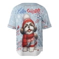 thumbnail image 2 of Hello Winter Shih Tzu Smiling in Red Scarf Hat Welcome Christmas All Over Print 3D Baseball Shirt Lion Dog Lover Gifts Softball Sport - 00017, 2 of 6