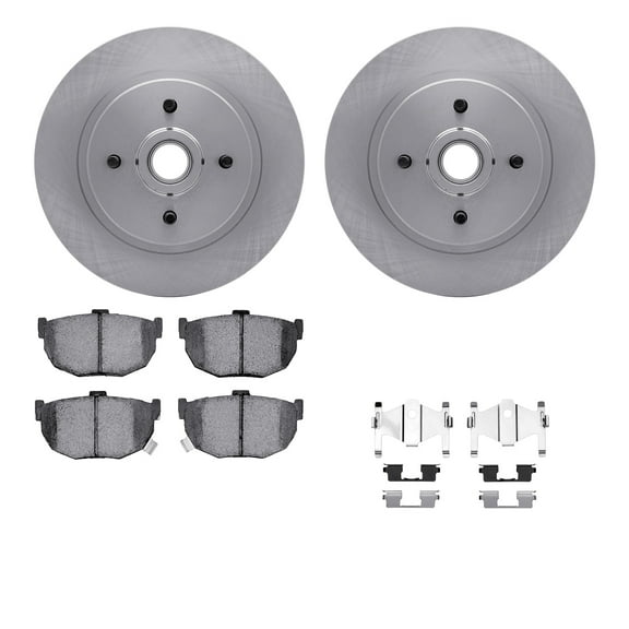 Dynamic Friction Company Rear Brake Rotors with 5000 Advanced Brake Pads includes Hardware 6512-67206